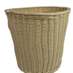 Bathroom Trash Can/storage Round Woven Plastic Basket for Kids Room Pre- Owned